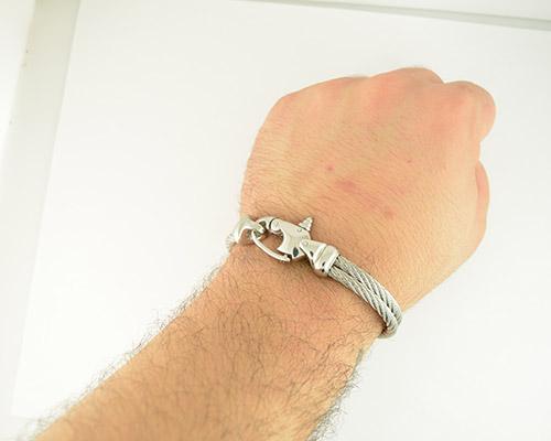 Gents Double Wire Bracelet Sz 8.5, 9