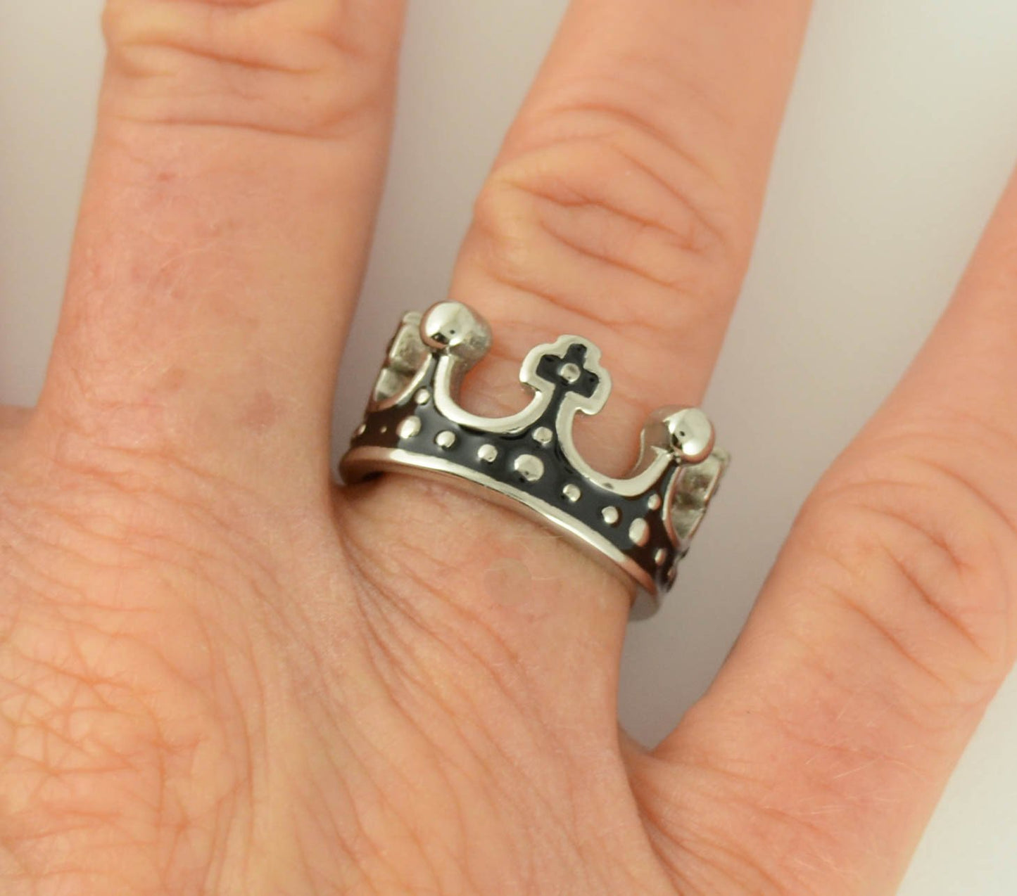 Vatican Crown Ring Stainless Steel Motorcycle Jewelry
