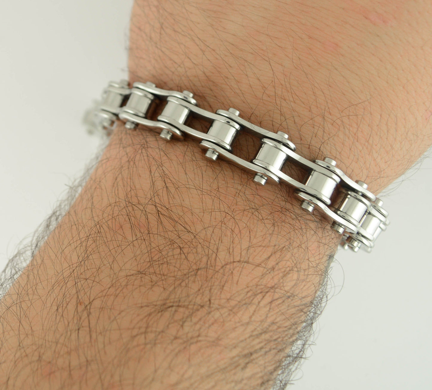 All Stainless 1/2" Wide Original DesignUnisex Stainless Steel Motorcycle Chain Bracelet