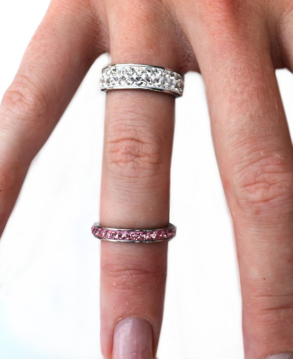 April Edition 3/8" Wide All Silver Diamond Imitation Crystal Centers