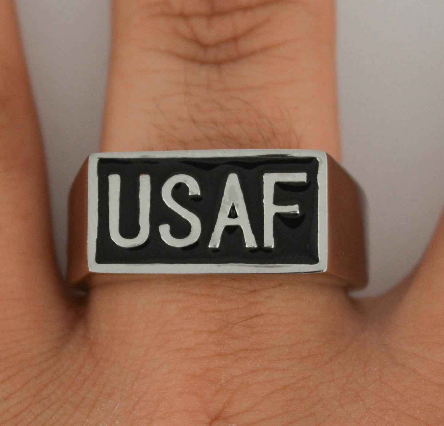 Gents USAF Ring 316L Stainless Steel Military Jewelry
