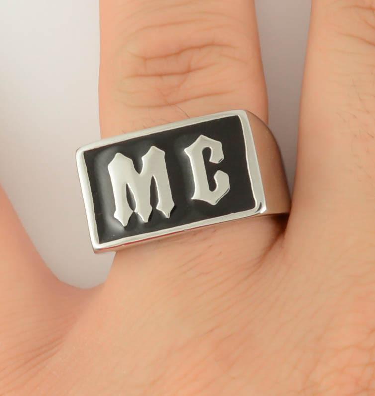 Gents MC Ring Stainless Steel Motorcycle Jewelry