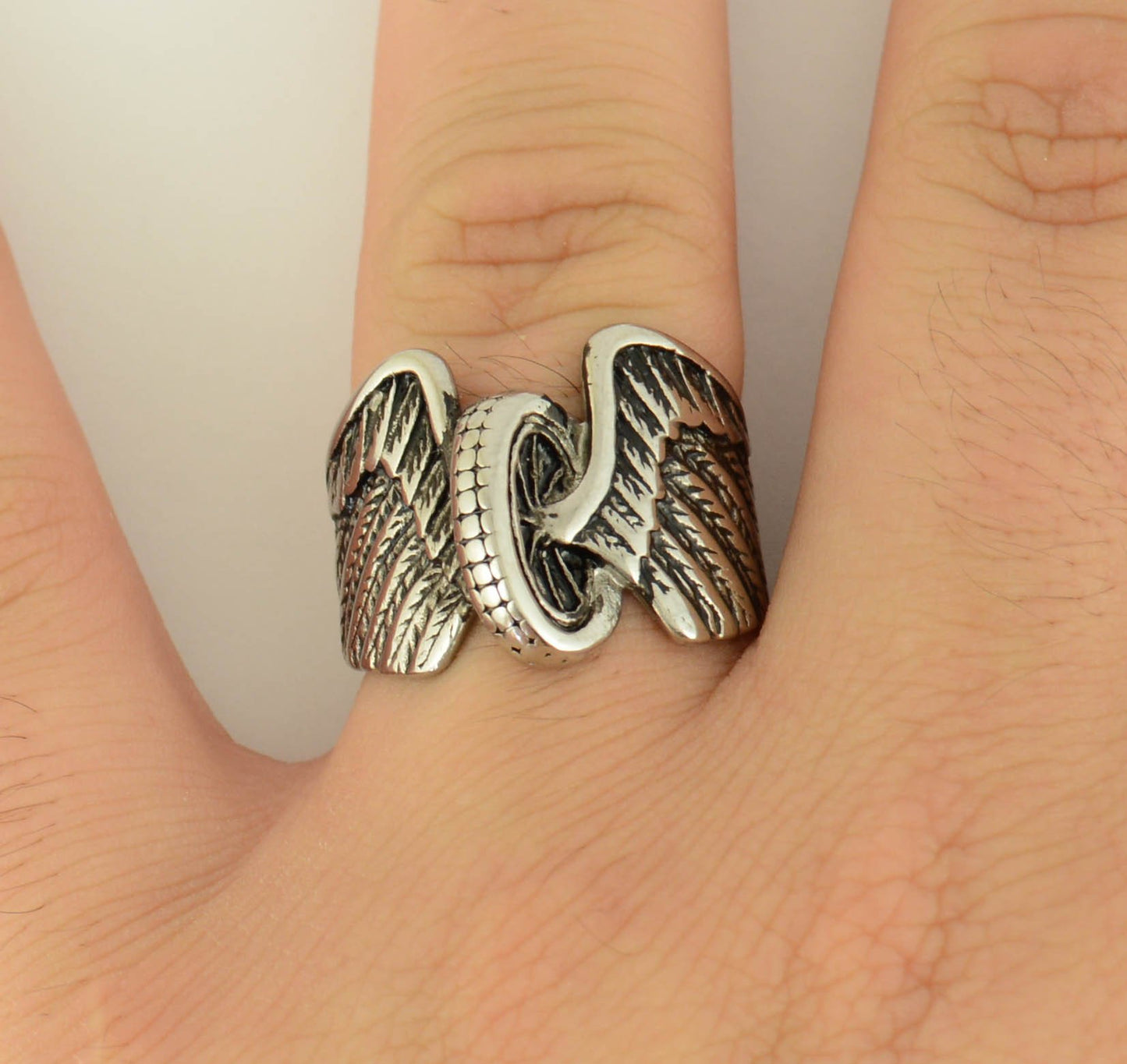 Gents Keep Us Safe Ring Stainless Steel Motorcycle Biker Jewelry