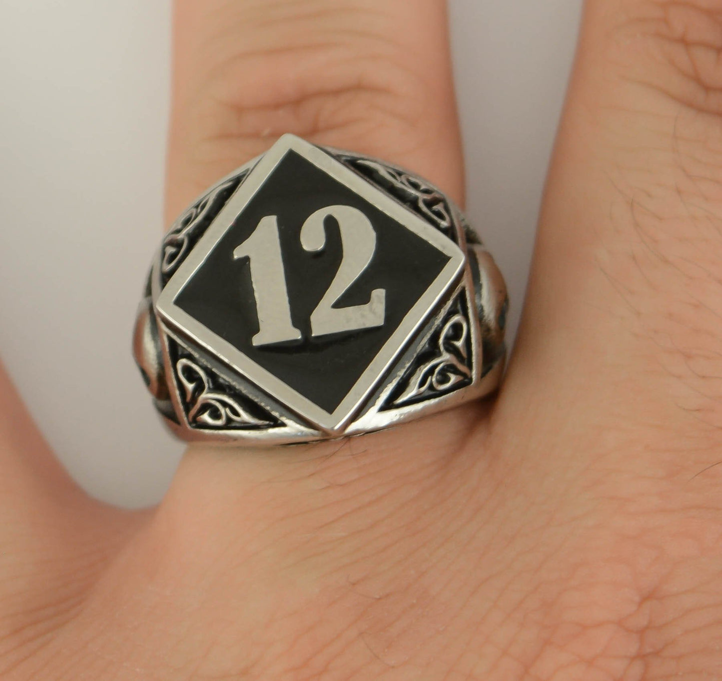 12 Ring Stainless Steel Motorcycle Biker Jewelry