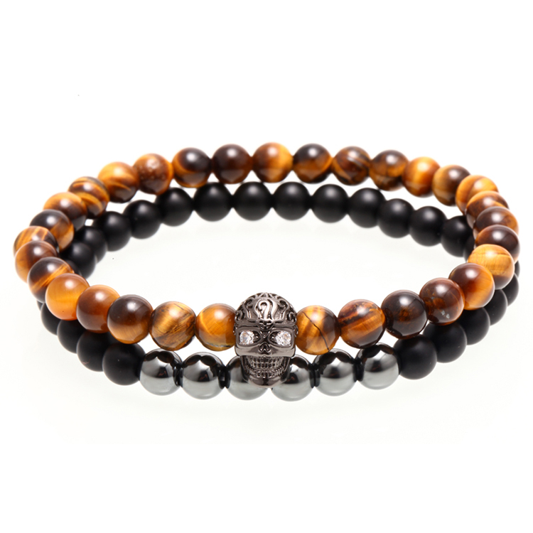 Tiger's Eye Courage Bracelet Set 2pcs