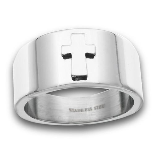 Stainless Steel Cross Ring