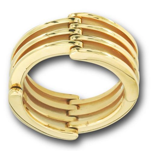 Stainless Steel Hinged Gold IP, Movable Ring