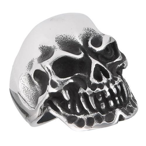 Stainless Steel Angry Skull Ring