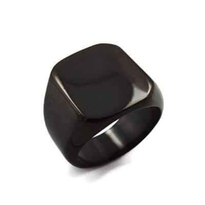 Black Signet Ring (Stainless Steel)