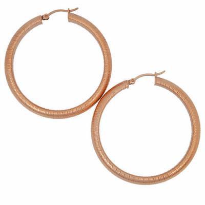 Rose Gold Huggie Hoop Earrings (Stainless Steel)