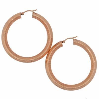 Rose Gold Huggie Hoop Earrings (Stainless Steel)
