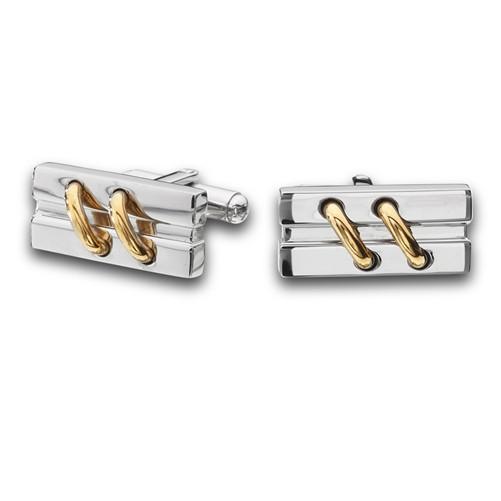 Stainless Steel Cufflinks with Gold IP