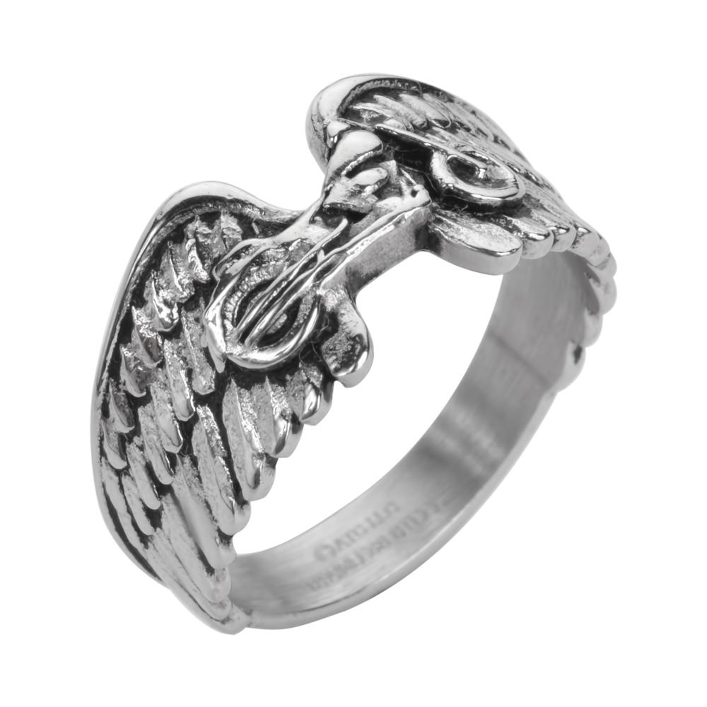 Women's Motorcycle Bike Wing Ring Stainless Steel5 10