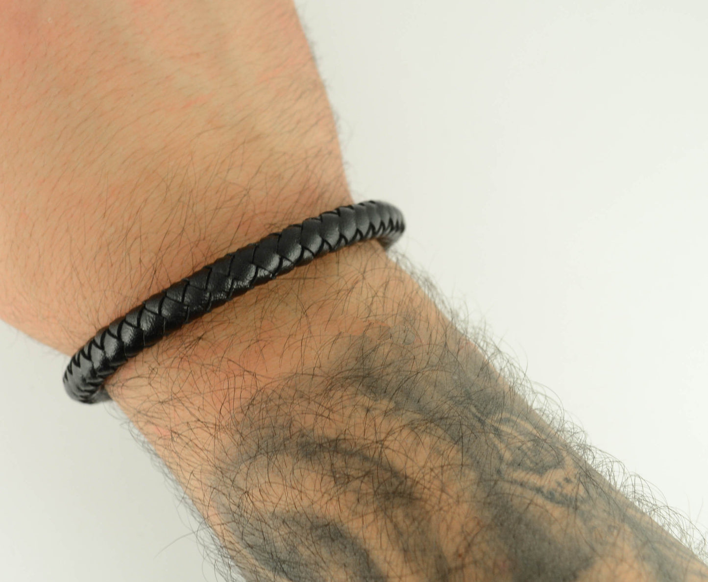 Black Braided Leather Bracelet