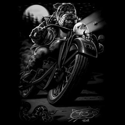 Badass Jewelry Cats Suck Biker Men's Black T-shirt