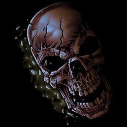 Badass Jewelry Cracked Red Skull Men's Black T-shirt