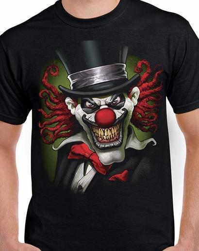 Badass Jewelry Crazy Clown Men's Black T-shirt