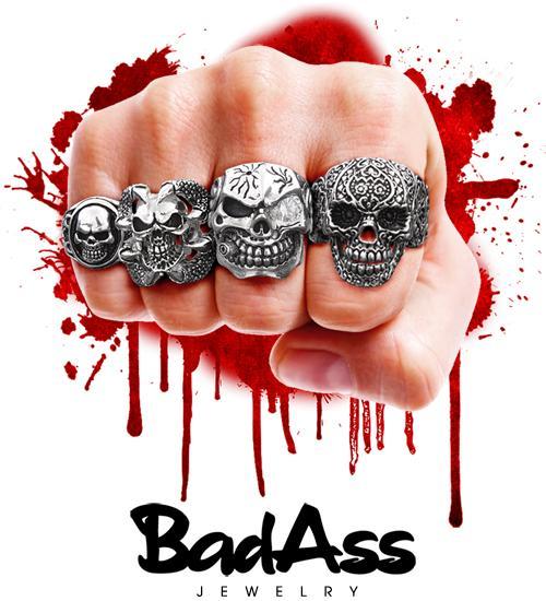 Badass Jewelry Fist Full of Skulls Men's T-shirt