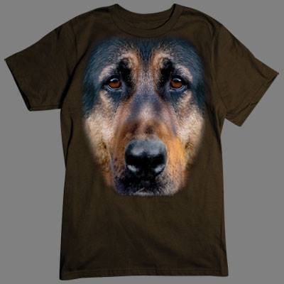Badass Jewelry German Shepherd Face Men's Black T-shirt