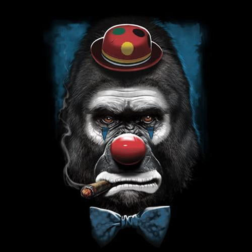 Badass Jewelry Gorilla Clown Men's Black T-shirt