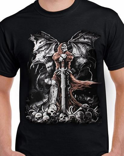Badass Jewelry Gravestone Reaper Men's Black T-shirt
