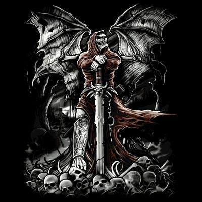 Badass Jewelry Gravestone Reaper Men's Black T-shirt