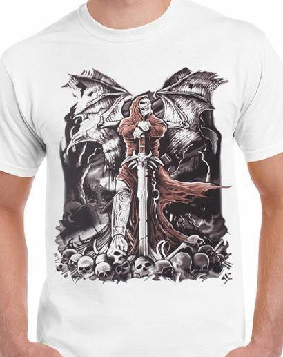 Badass Jewelry Gravestone Reaper Men's White T-shirt