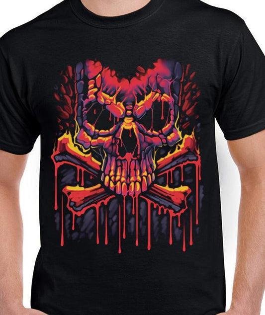 Badass Jewelry Melting Crossbones Men's Black T-shirt