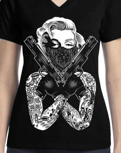 Badass Jewelry MM Gangster Ladies' Black T-shirt