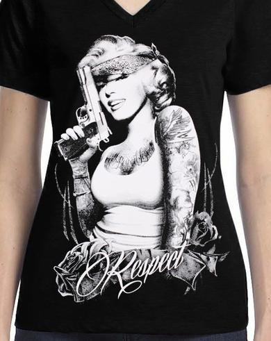 Badass Jewelry MM Respect Ladies' Black T-shirt