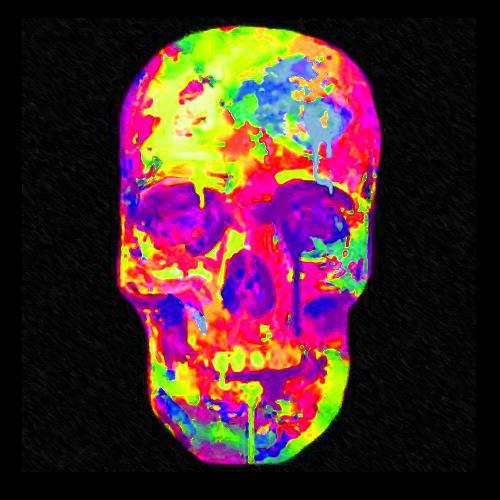 Badass Jewelry Painted Skull Men's Black T-shirt