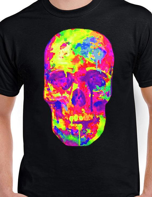 Badass Jewelry Painted Skull Men's Black T-shirt