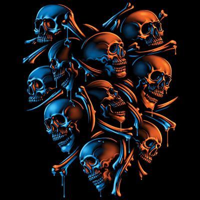 Badass Jewelry Skeleton Shield Men's Black T-shirt