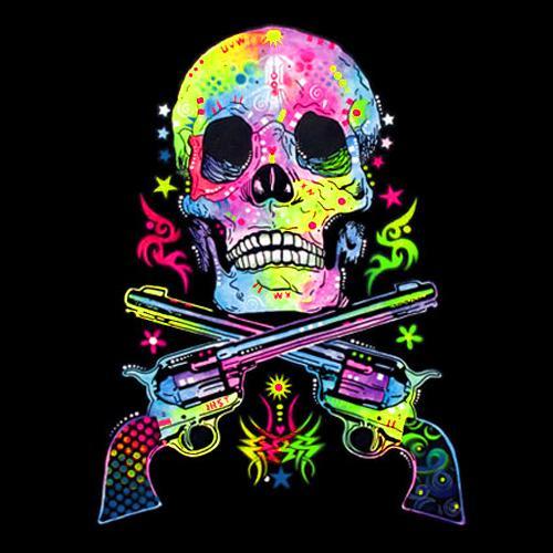 Badass Jewelry Skull & Guns Ladies' Black T-shirt