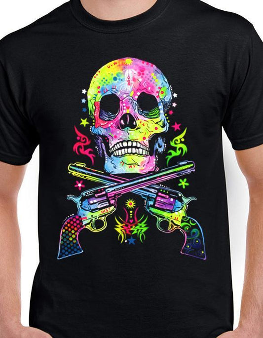 Badass Jewelry Skull & Guns Men's Black T-shirt