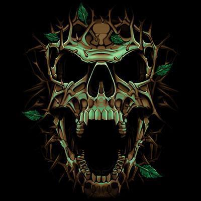 Badass Jewelry Thorn Skull Men's Black T-shirt