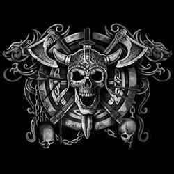 Badass Jewelry Viking Skull Men's Black T-shirt