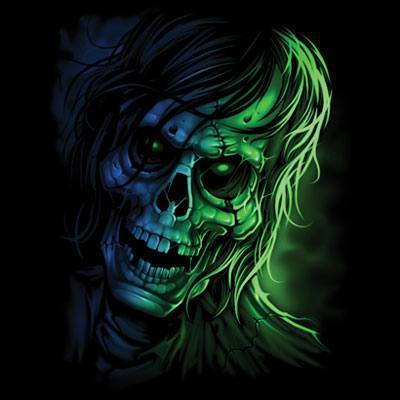 Badass Jewelry Zombie Closeup Men's Black T-shirt