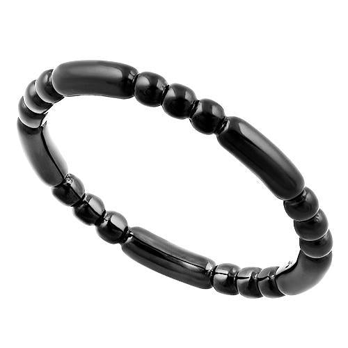 Black Rhodium Plated Stackable Bead and Bar Ring