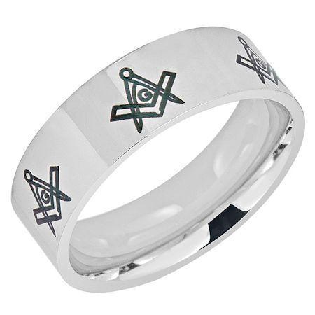 Stainless Steel Masonic Ring