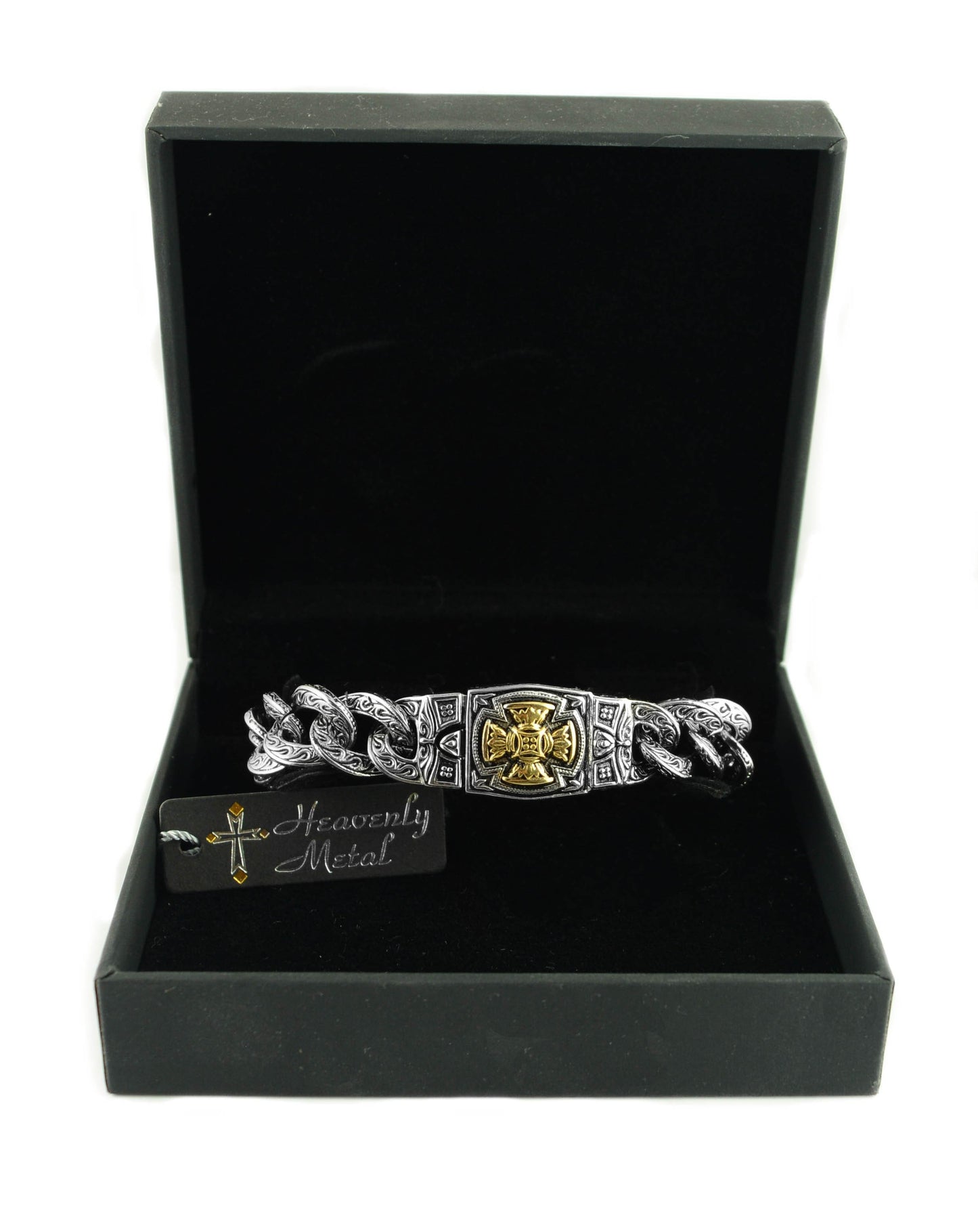 Unisex 18mm Florenzada Cross Bracelet Stainless Steel Religious Jewelry