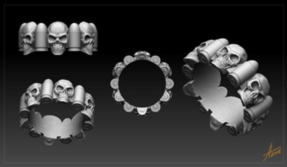 Gents' & Bullet Ring Stainless Steel Motorcycle Jewelry