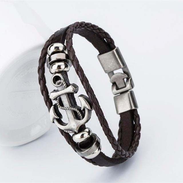 Anchor of Hope Leather Bracelet