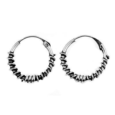 Sterling Silver Bali Hoops Earrings