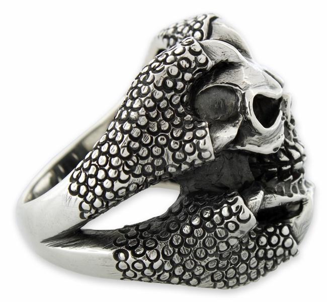 Sterling Silver Claw Holding Skull Ring