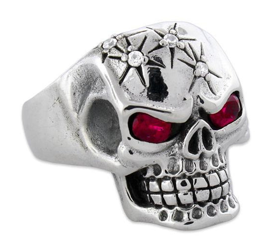 Sterling Silver Head Shots Skull Ring