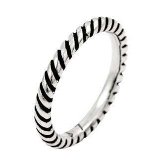 Sterling Silver Line Pattern Stackable Ring