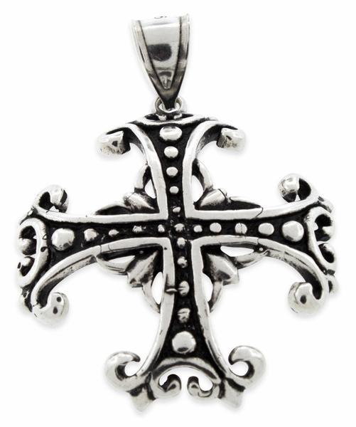 Sterling Silver Medieval Iron Cross Pendant