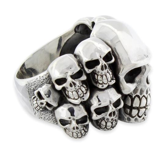 Sterling Silver Multiple Skull Ring