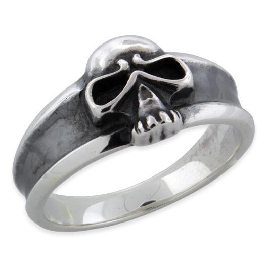 Sterling Silver Oxidized Skull Ring
